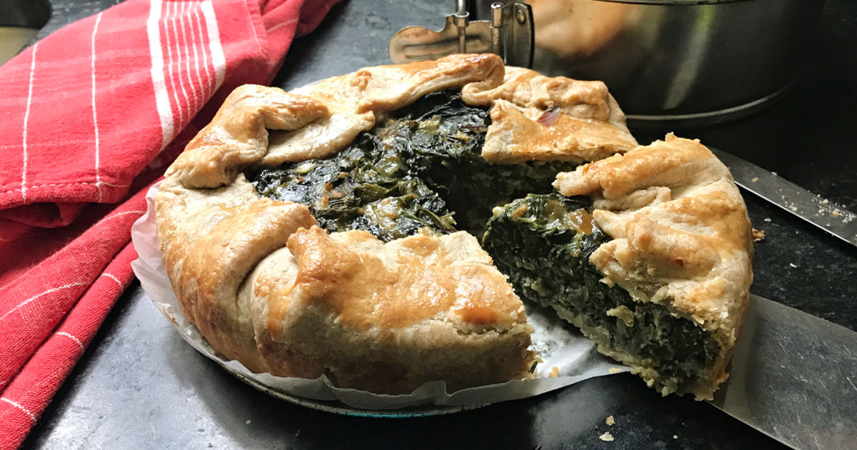 Swiss chard galette with feta