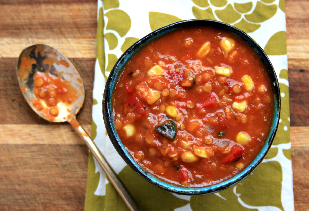 Roasted Red Pepper Lentil Soup - Bridget's Green Kitchen