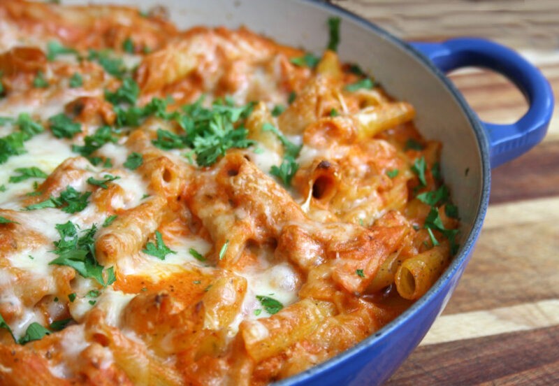 Three Cheese Penne Pasta with Ground Turkey - Bridget's Green Kitchen