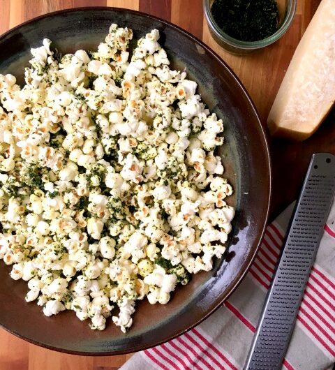 Kale Dusted Parmesan Popcorn