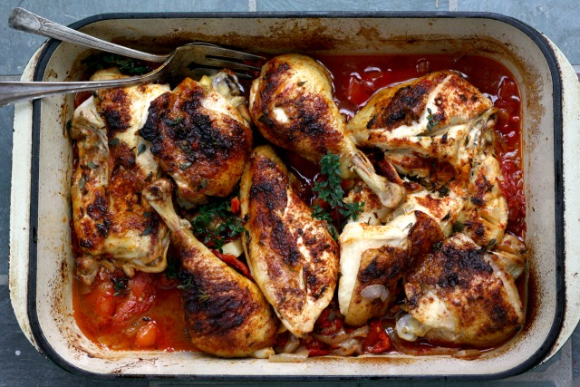 Basque Roast Chicken with Paprika and Peppers