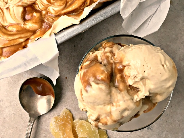 double ginger caramel ice cream