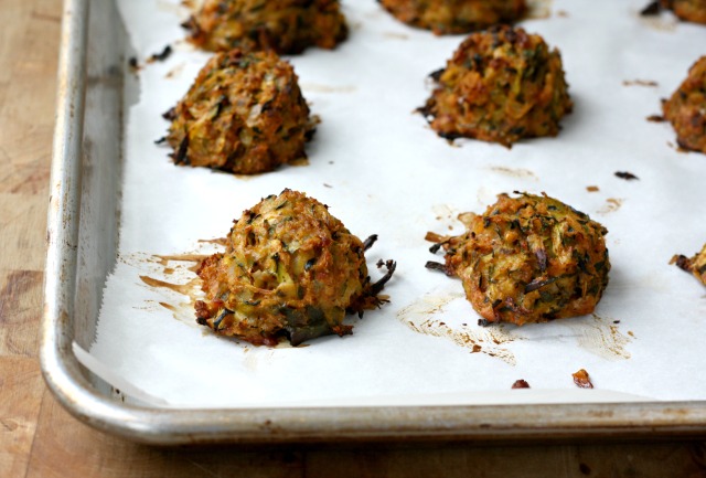 Zucchini "meat" balls have a great texture and get loads of flavour from Parmesan and fresh herbs.