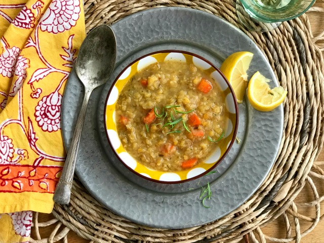 Sunshine Lentil Soup is Easy, Warming & Brightly Flavoured with Lemon