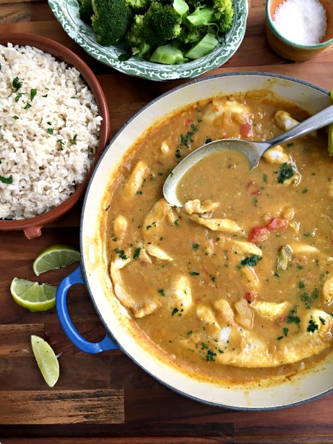 Easy Fish Curry: The fish is poached in a flavourful curry broth so you end up with moist fillets in a lovely sauce.