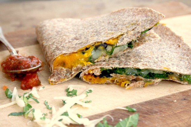 roasted squash black bean quesadillas