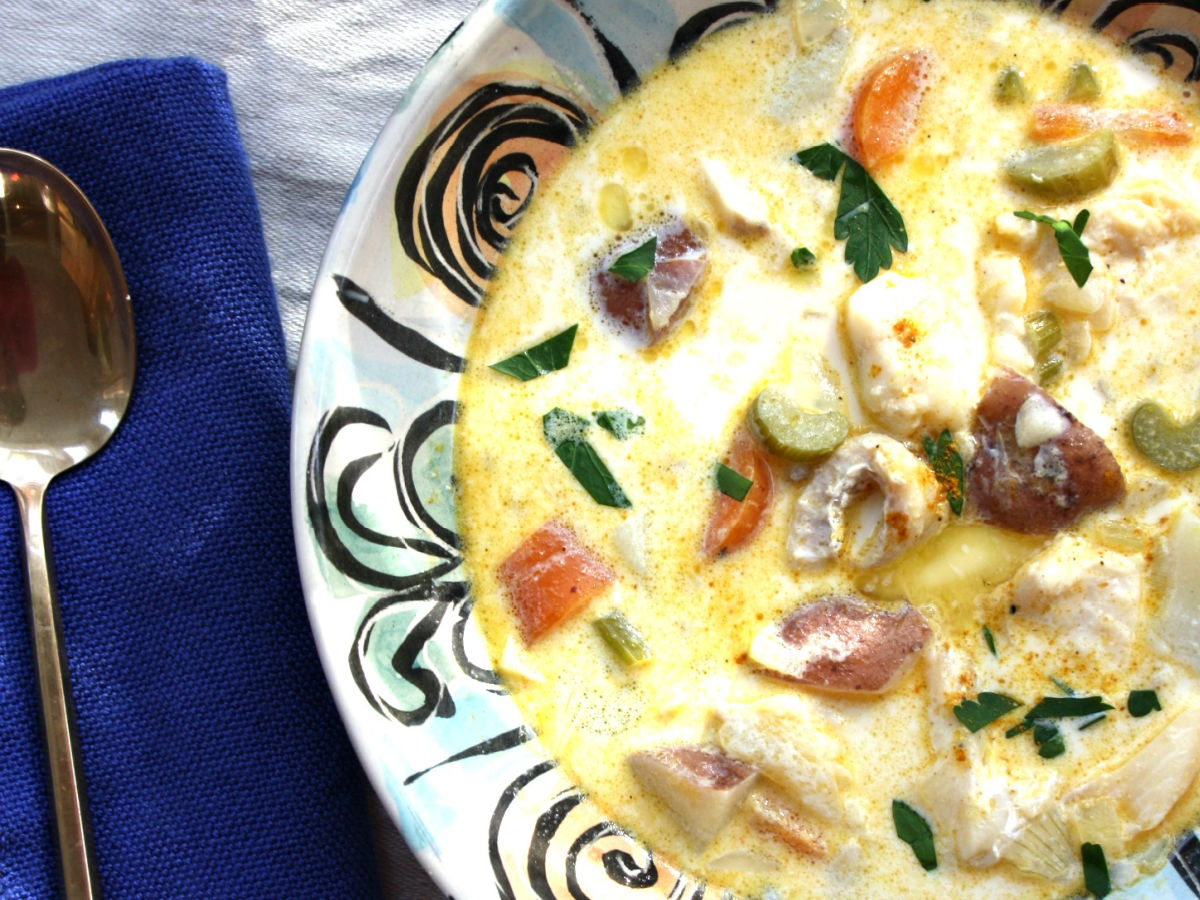 Mom's Lite Fish Chowder a 30Minute Meal Bridget's Green Kitchen