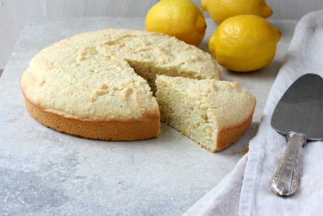 Gluten free coconut cake, a low sugar white cake that you mix in a blender.