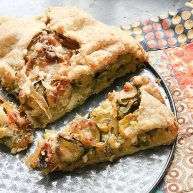 Zucchini galette with flaky spelt pastry
