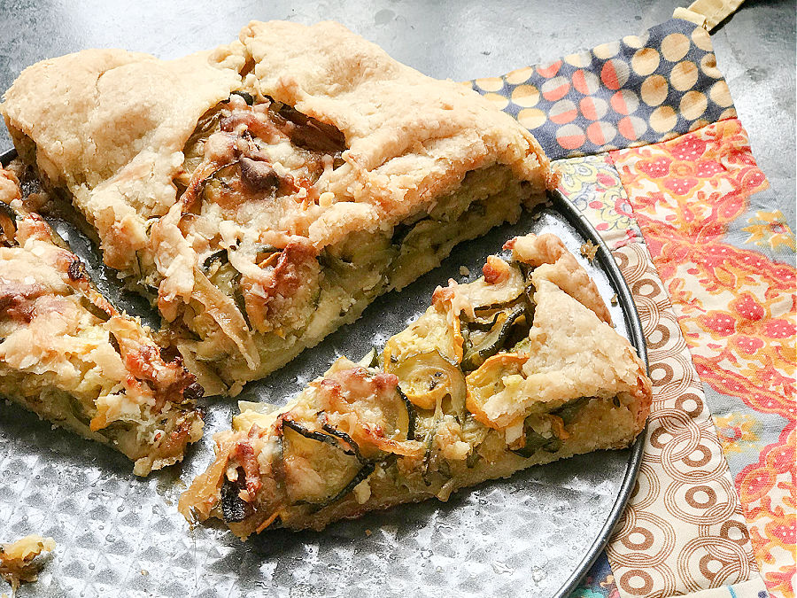 Zucchini galette with flaky spelt pastry
