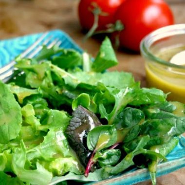 lettuce and homemade mustard vinaigrette